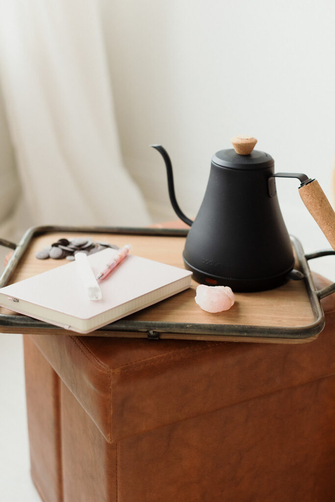 tea set and journal, you need a strategy for your brand photos