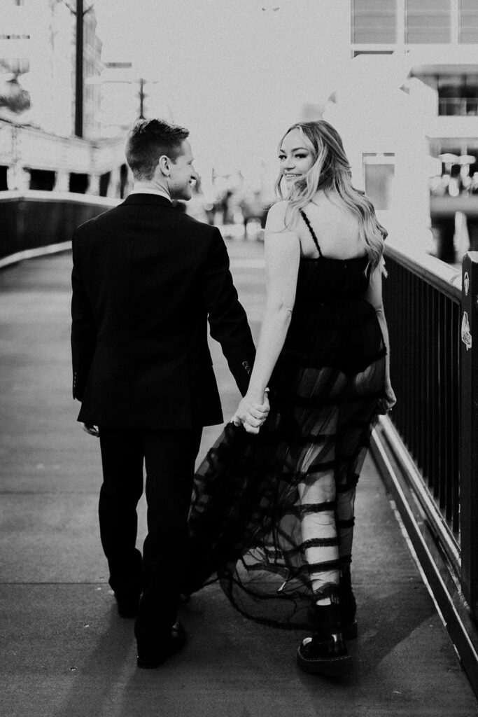 Romantic River North engagement session