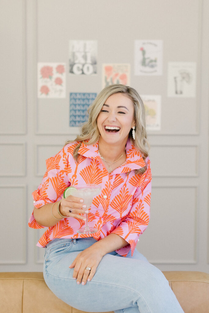Summer is best time for working on your brand woman with margarita
