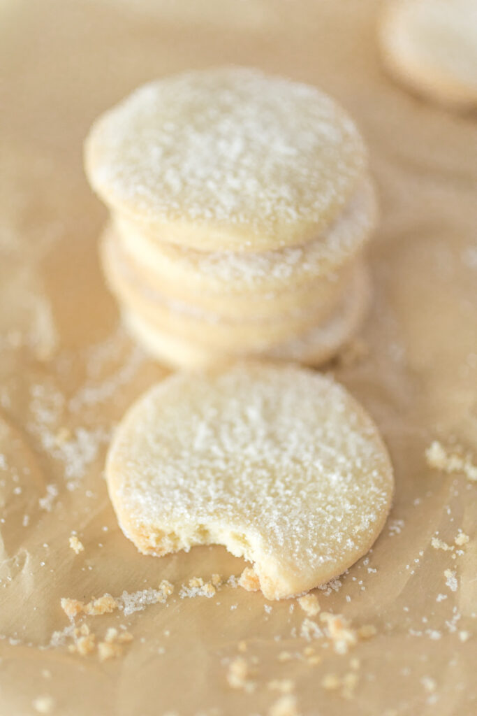 handmade food product photography with natural light, cookie with bite