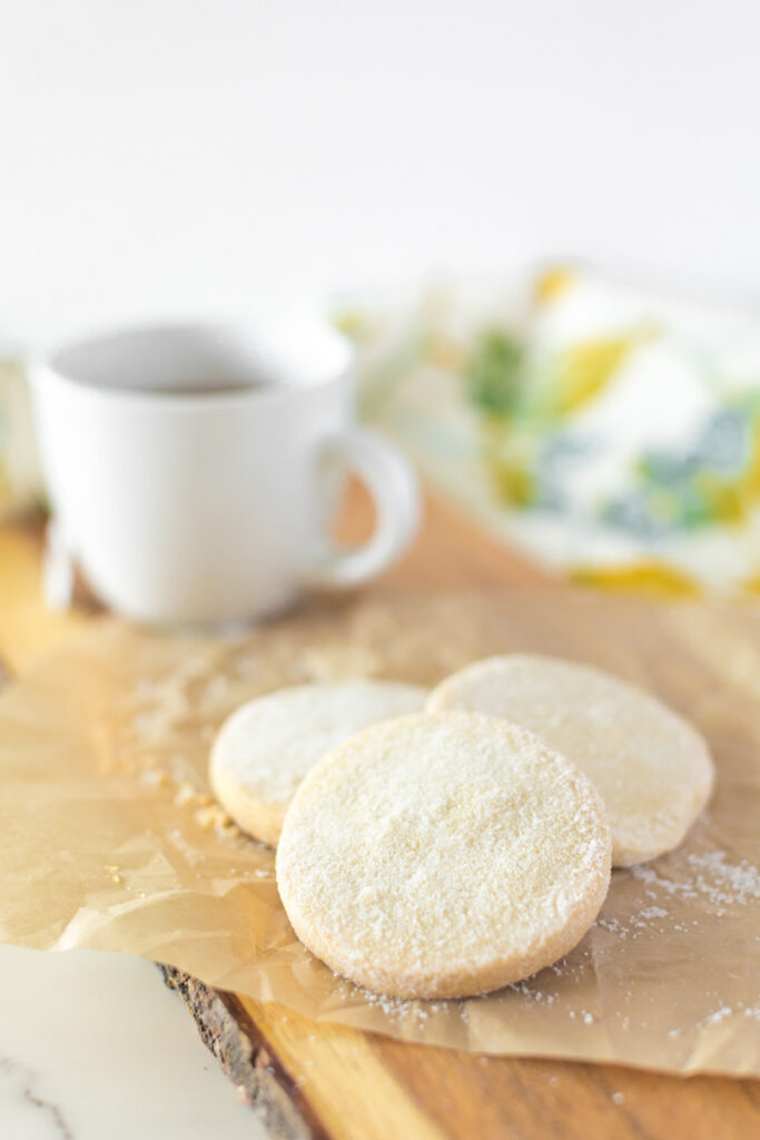 shortbread cookies arranged on plate for brand photos