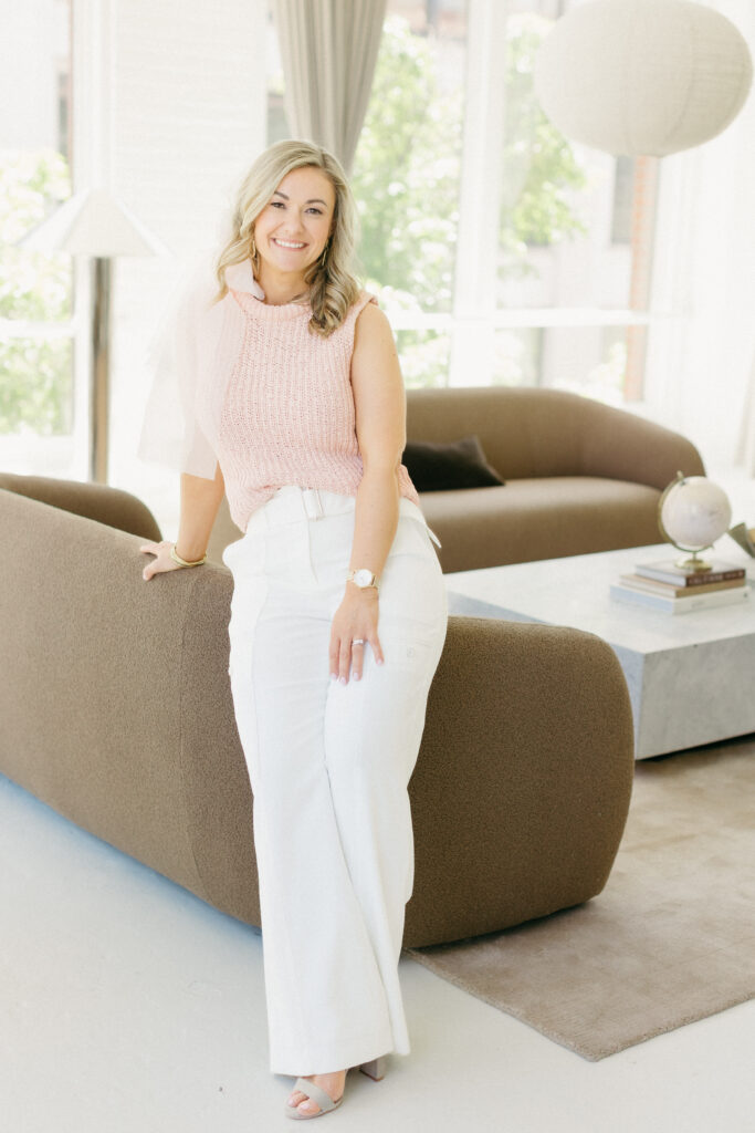 Megan of Bridie Travel in an elegant brand photography session by Lisa Kathan, luxury destination wedding travel planner