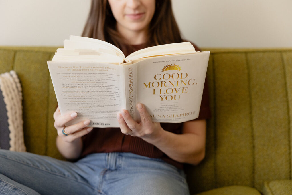 Chicago private practice brand photos reading therapy books